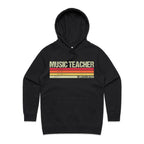Music Teacher - Womens Hoodie Black Womens Hoodie Music Printed In Australia