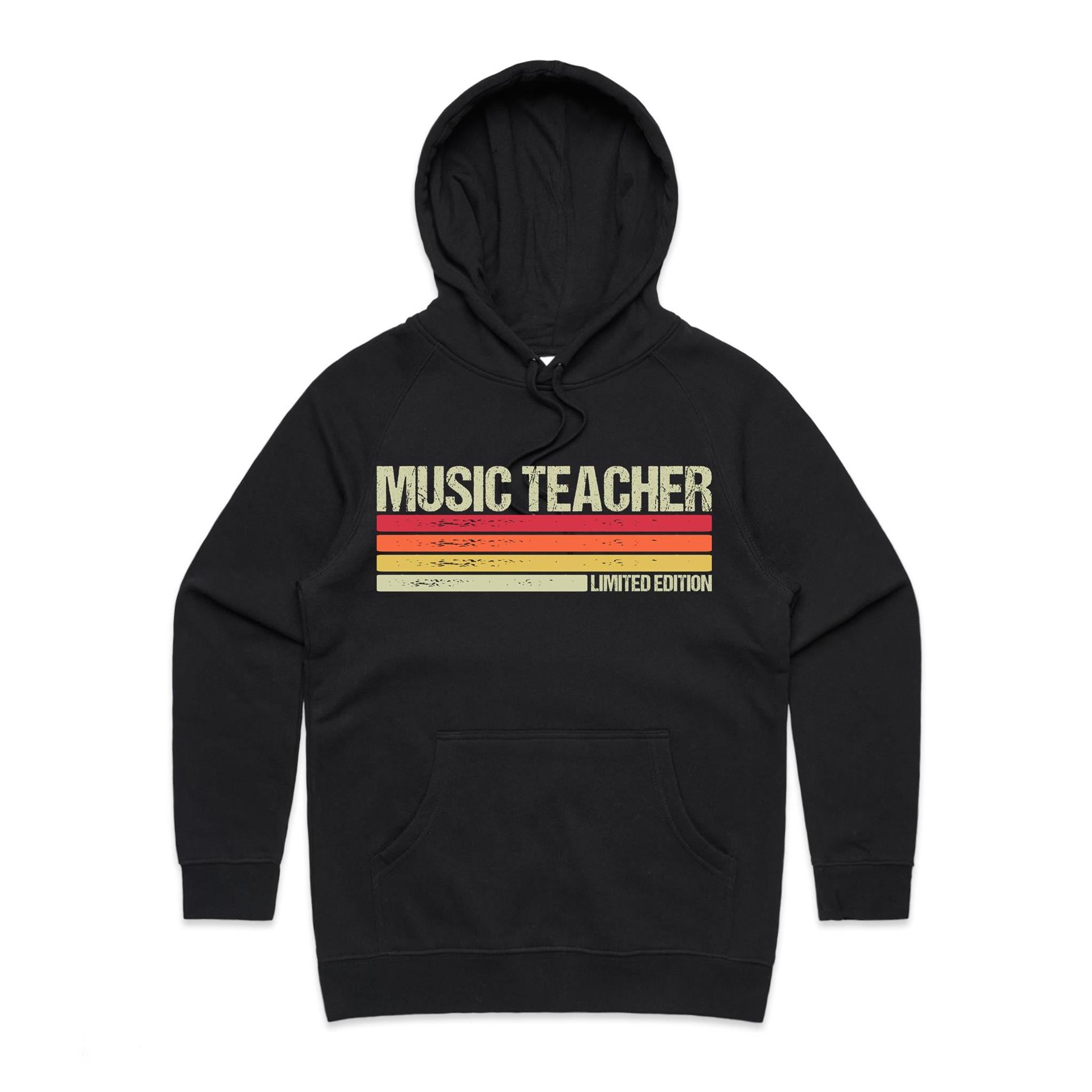 Music Teacher - Womens Hoodie Black Womens Hoodie Music Printed In Australia