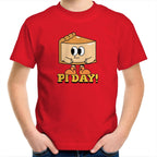 Pi Day - Kids Youth T-Shirt Red Kids Youth T-shirt Maths Printed In Australia