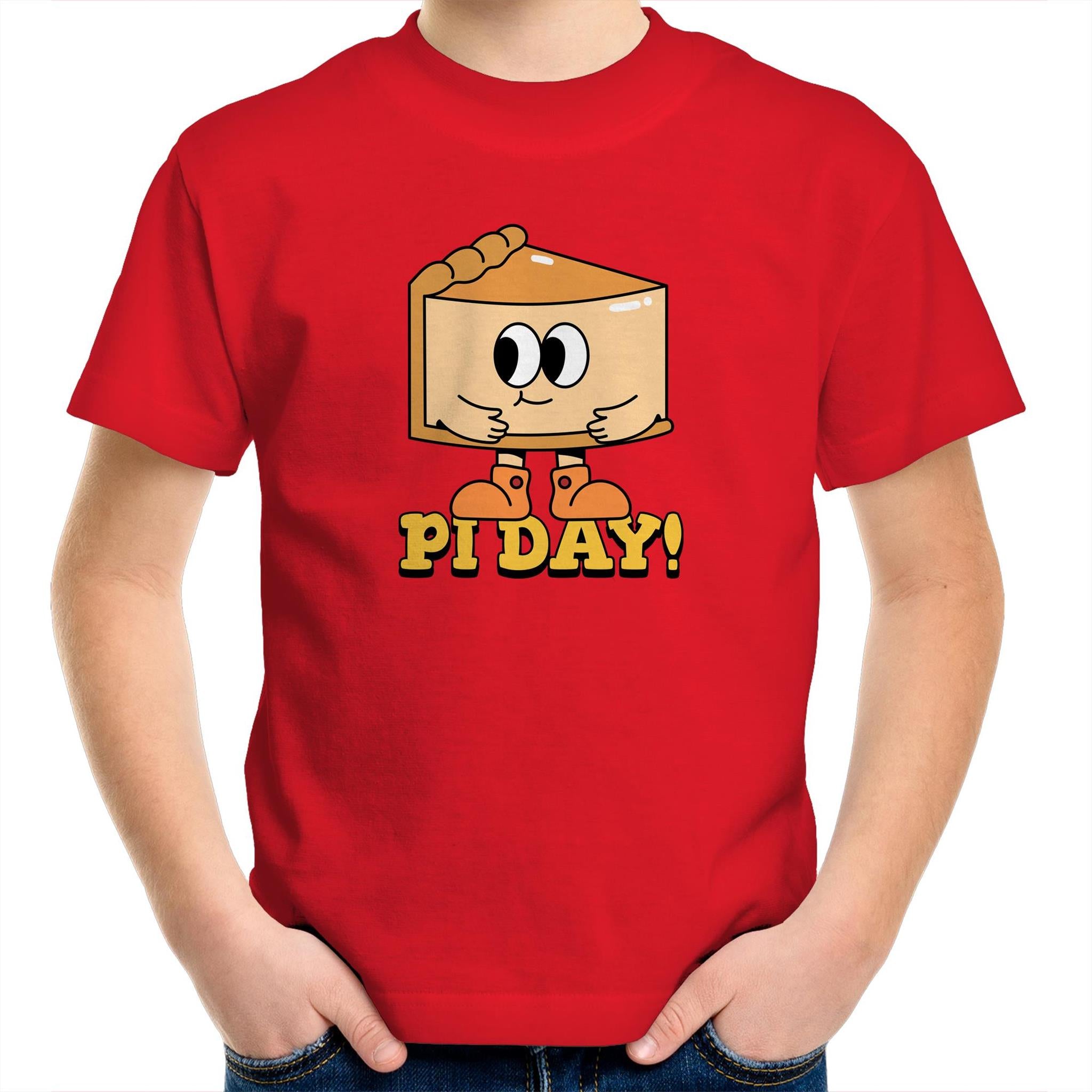 Pi Day - Kids Youth T-Shirt Red Kids Youth T-shirt Maths Printed In Australia