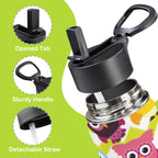 Owls On Stripes 12oz Kids Water Bottle with Straw Lid