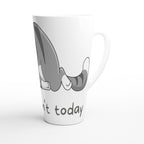 Cat, I Just Can't Today - White Latte 17oz Ceramic Mug Latte Mug animal Globally Fulfilled