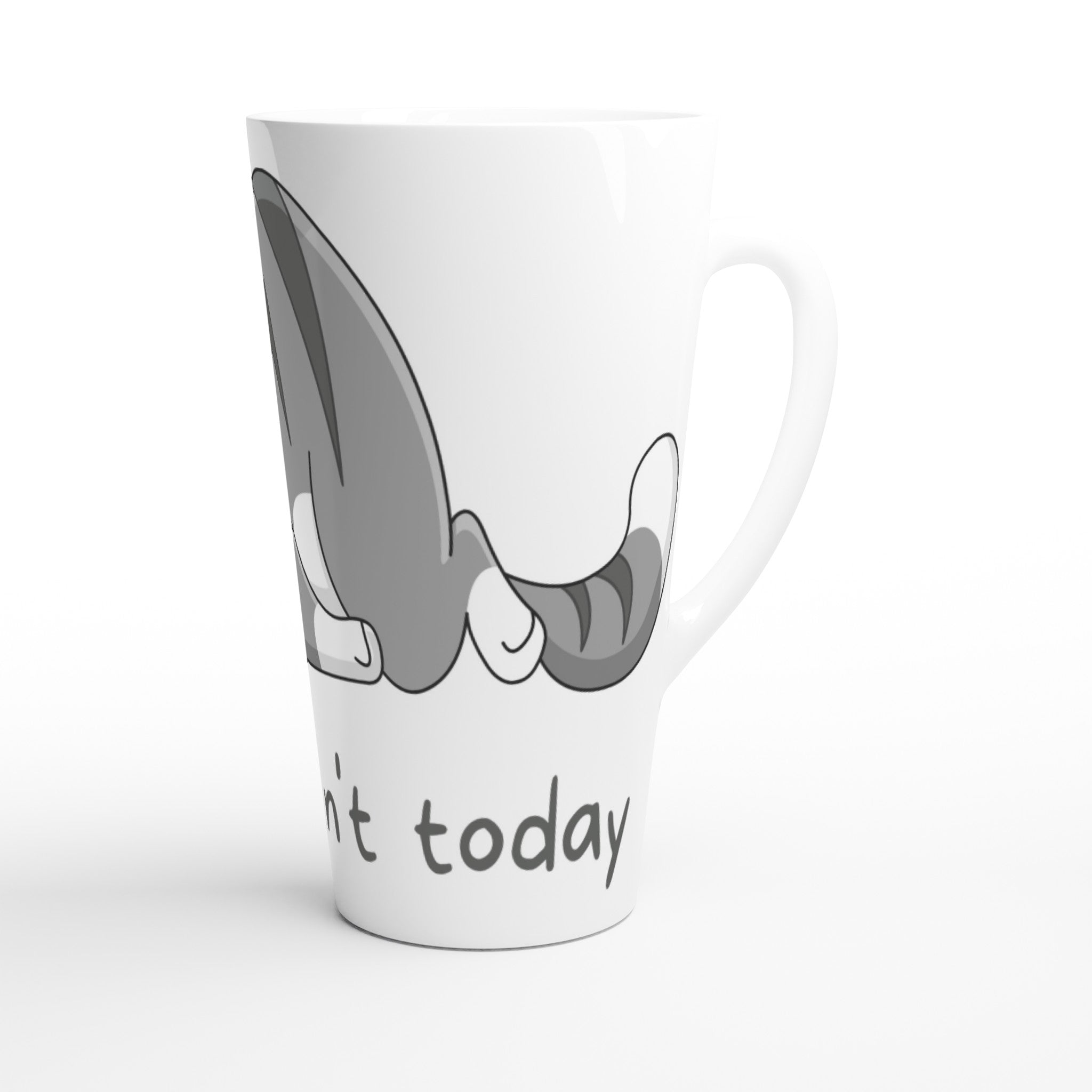 Cat, I Just Can't Today - White Latte 17oz Ceramic Mug Latte Mug animal Globally Fulfilled