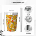 Trippy Floral Small Stainless Steel Travel Mug Cup 12oz/350ml