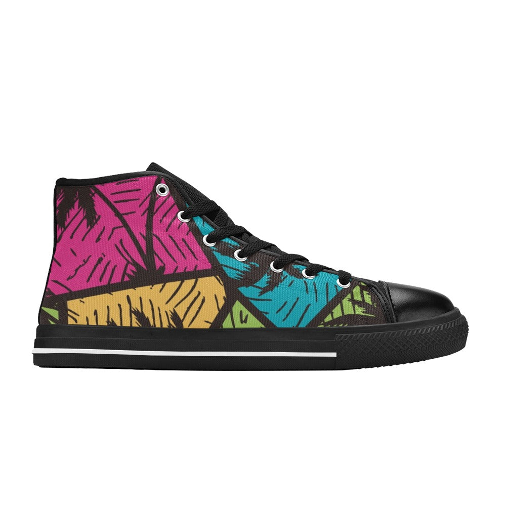 Palm Trees - Men's High Top Canvas Shoes
