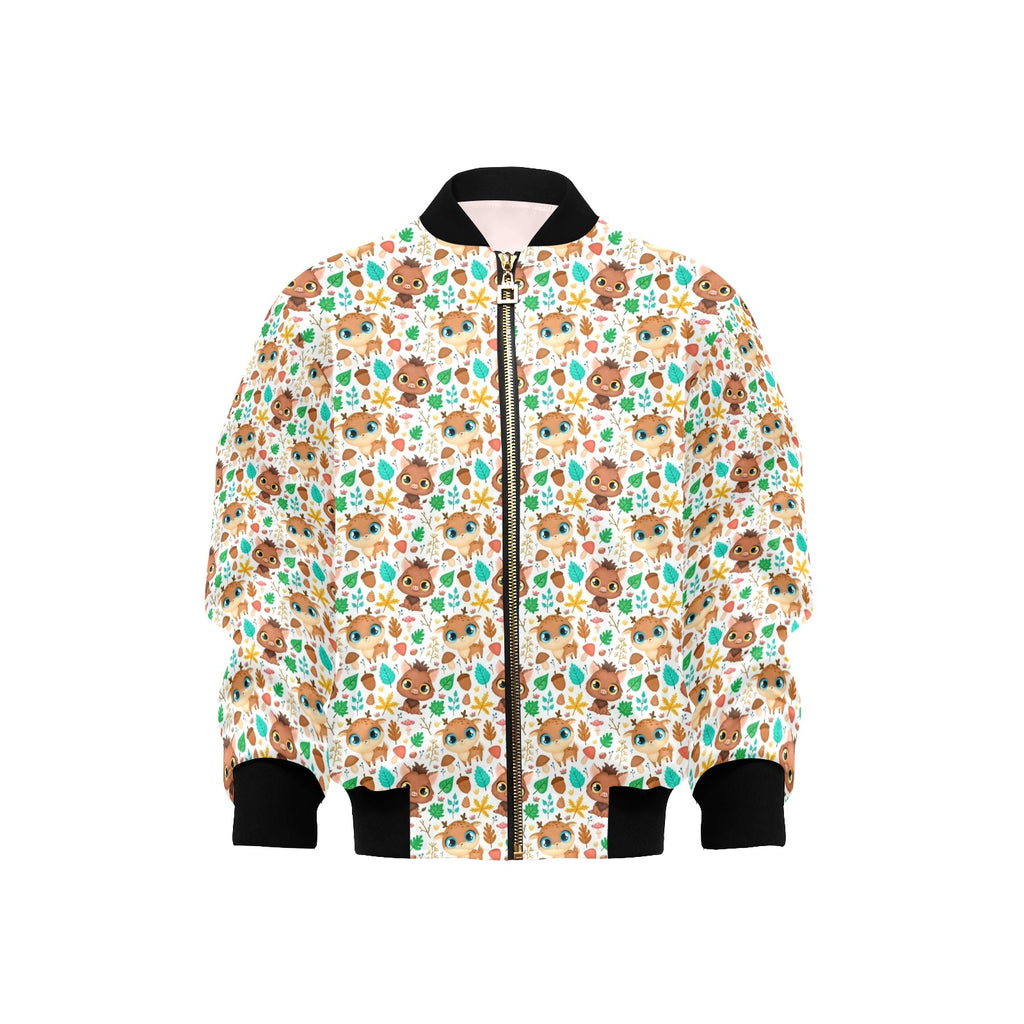 Cute Autumn Creatures Kids Bomber Jacket XL Kids Bomber Jacket animal Printed Offshore