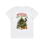 Official Tree Inspector Cat Kids Christmas T-shirt White Kids Christmas T-shirt Christmas Printed In Australia