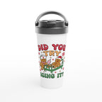 Gingerbread, Did You Try Icing It White 15oz Stainless Steel Travel Mug Default Title Christmas Travel Mug Christmas Globally Fulfilled