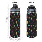 Fun Lightning - Insulated Water Bottle with Dual-Use Lid (18oz) Insulated Water Bottle with Dual-Use Lid (18oz) comic Printed Offshore