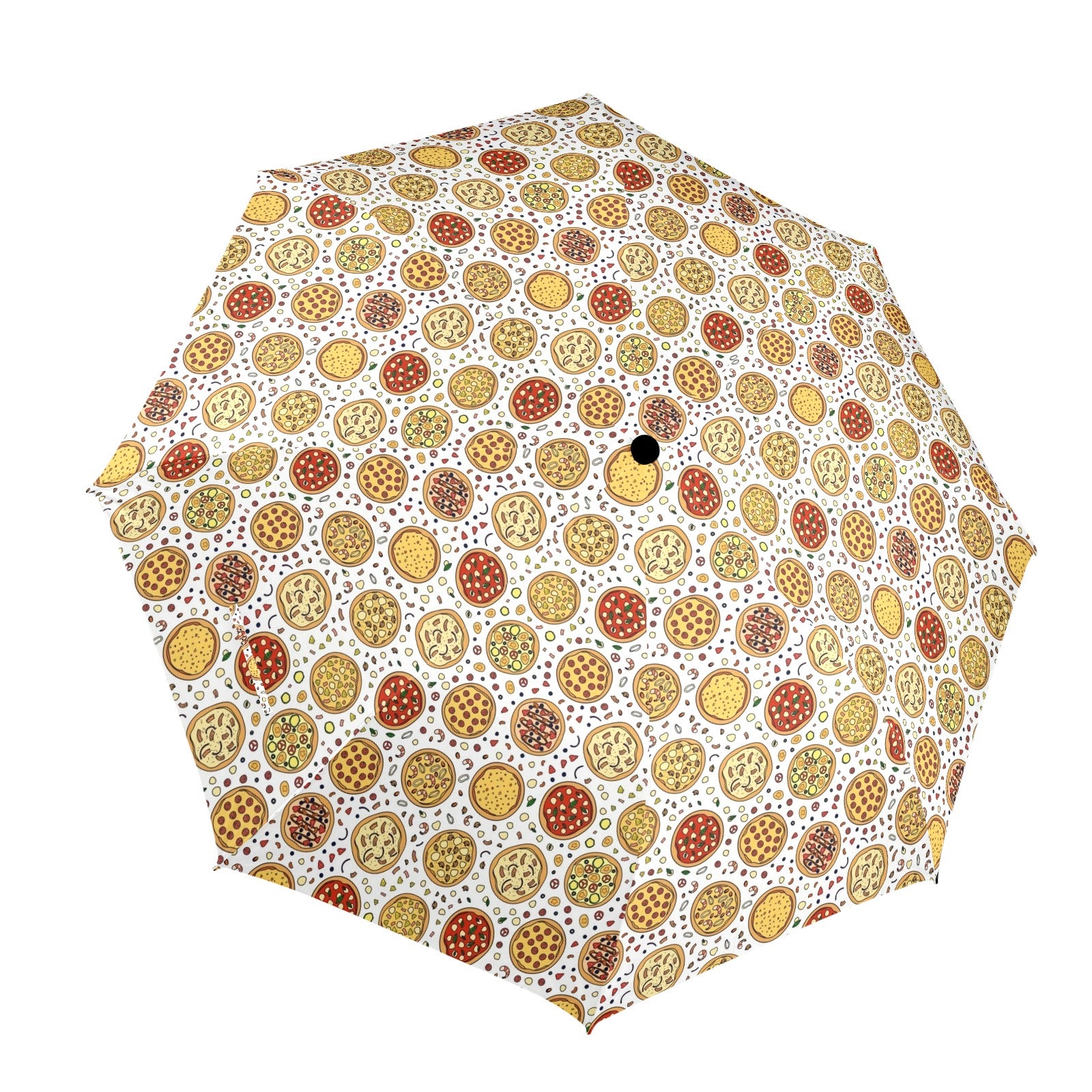 Round Pizzas On White Umbrella One Size Umbrella Food Printed Offshore