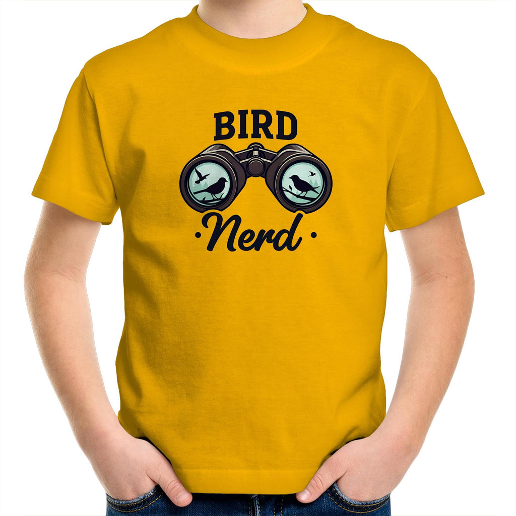 Bird Nerd - Kids Youth T-Shirt Gold Kids Youth T-shirt animal Printed In Australia