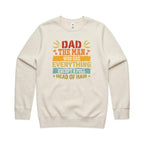 Dad, The Man Who Has Everything, Except A Full Head Of Hair - AS Colour Stencil Crew Sweatshirt