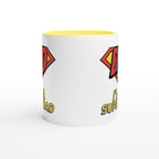 I'm A Super Dad - White 11oz Ceramic Mug with Colour Inside Colour 11oz Mug comic Dad Globally Fulfilled