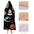 Kids Space Kids Hooded Blanket 100cm x 130cm Kids Hooded Blanket Printed Offshore Space