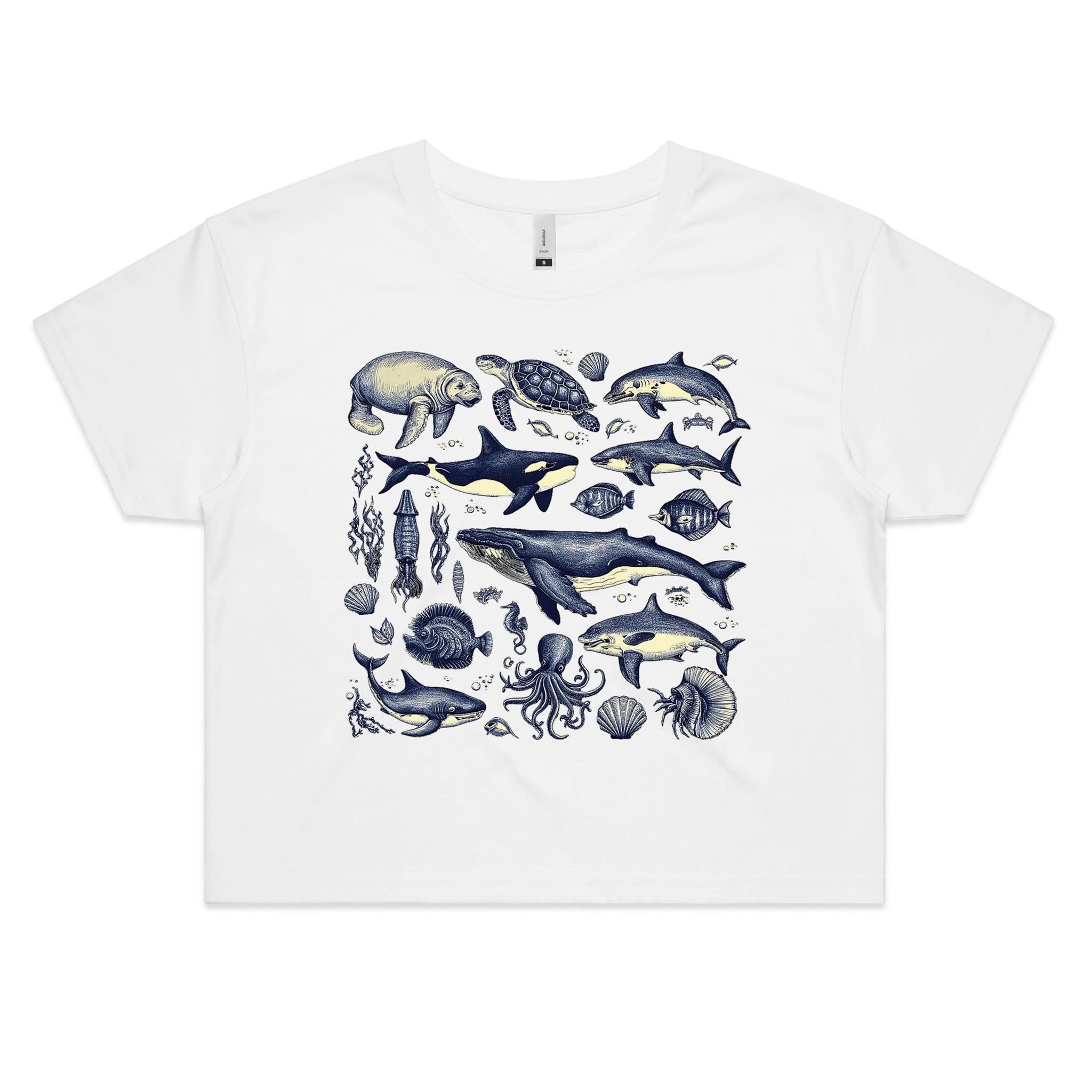 Sea Creatures Women's AS Colour Crop Tee
