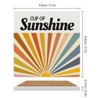 Cup Of Sunshine - Ceramic Coasters (Square) Ceramic Coasters Printed Offshore