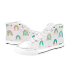 Cloud Rainbows - Kids High Top Canvas Shoes