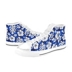 Blue Hawaiian Floral - Women's High Top Canvas Shoes Womens Classic High Top Shoes Plants Printed Offshore