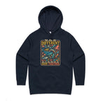 We Are All Different, But We All Swim Together Women's AS Colour Hoodie Navy Womens Hoodie animal Ocean Positivity Printed In Australia