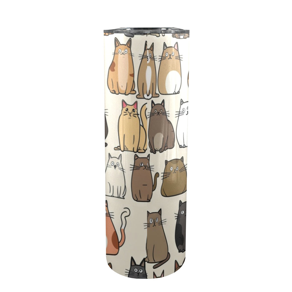 Lots Of Cats - 20oz Tall Skinny Tumbler with Lid and Straw