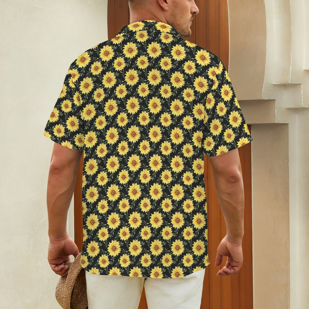 Painted Sunflower - Men's Short Sleeve Hawaiian Shirt