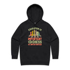 Chess And Education - Womens Hoodie Black Womens Hoodie Chess Games Printed In Australia
