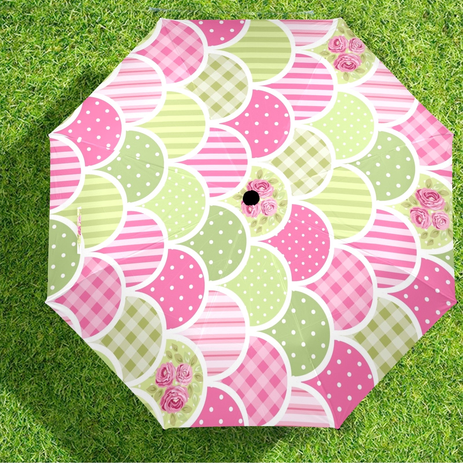 Floral Tabs - Semi-Automatic Foldable Umbrella (Model U12) Semi-Automatic Foldable Umbrella (U12)