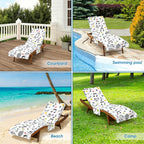 Music Time Beach Chair Towel Cover with Side Pockets