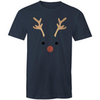 Red Nose Reindeer - Mens T-Shirt Navy Mens Christmas T-shirt Christmas Printed In Australia