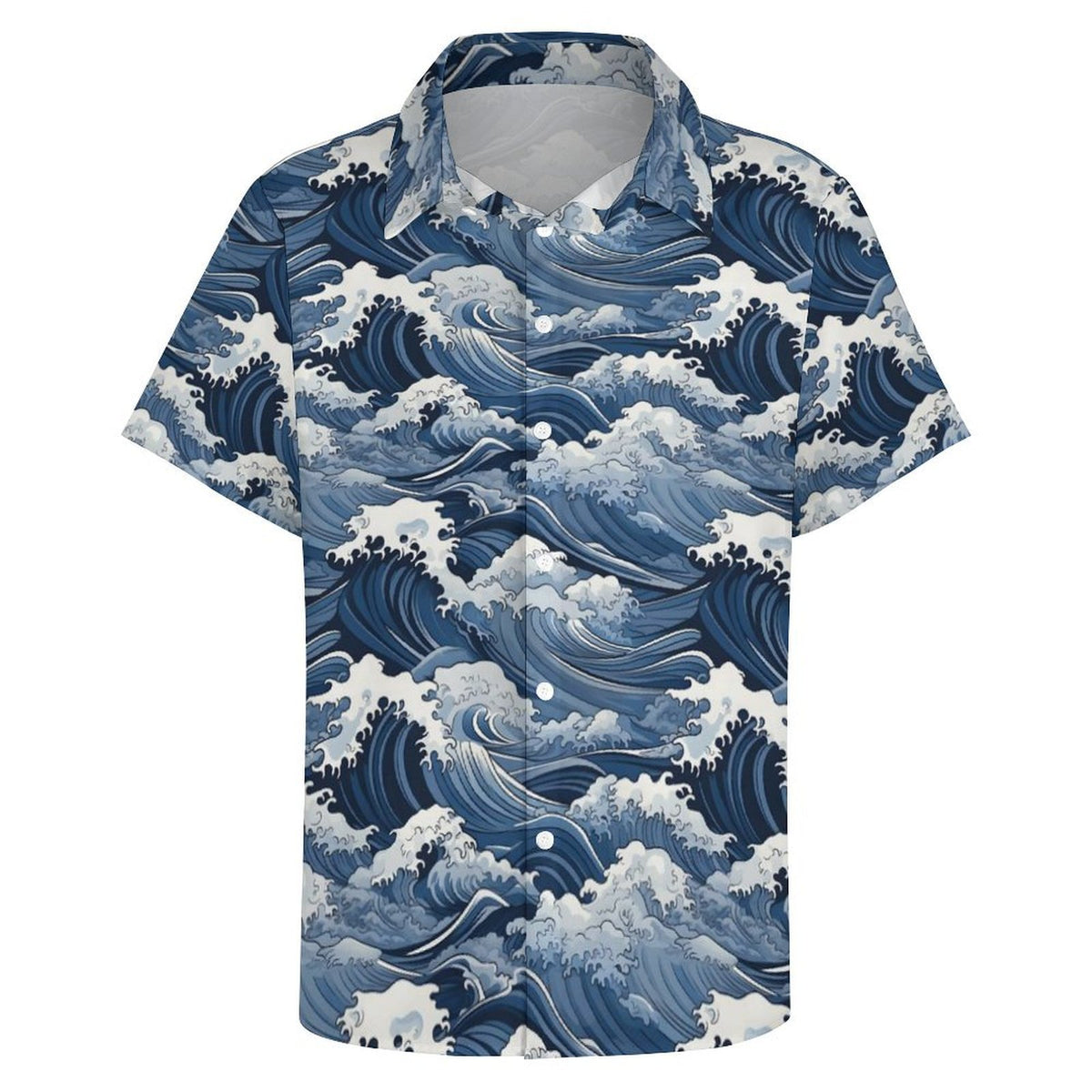 Japanese Waves Women's Collared Pocketless Short Sleeve Shirt
