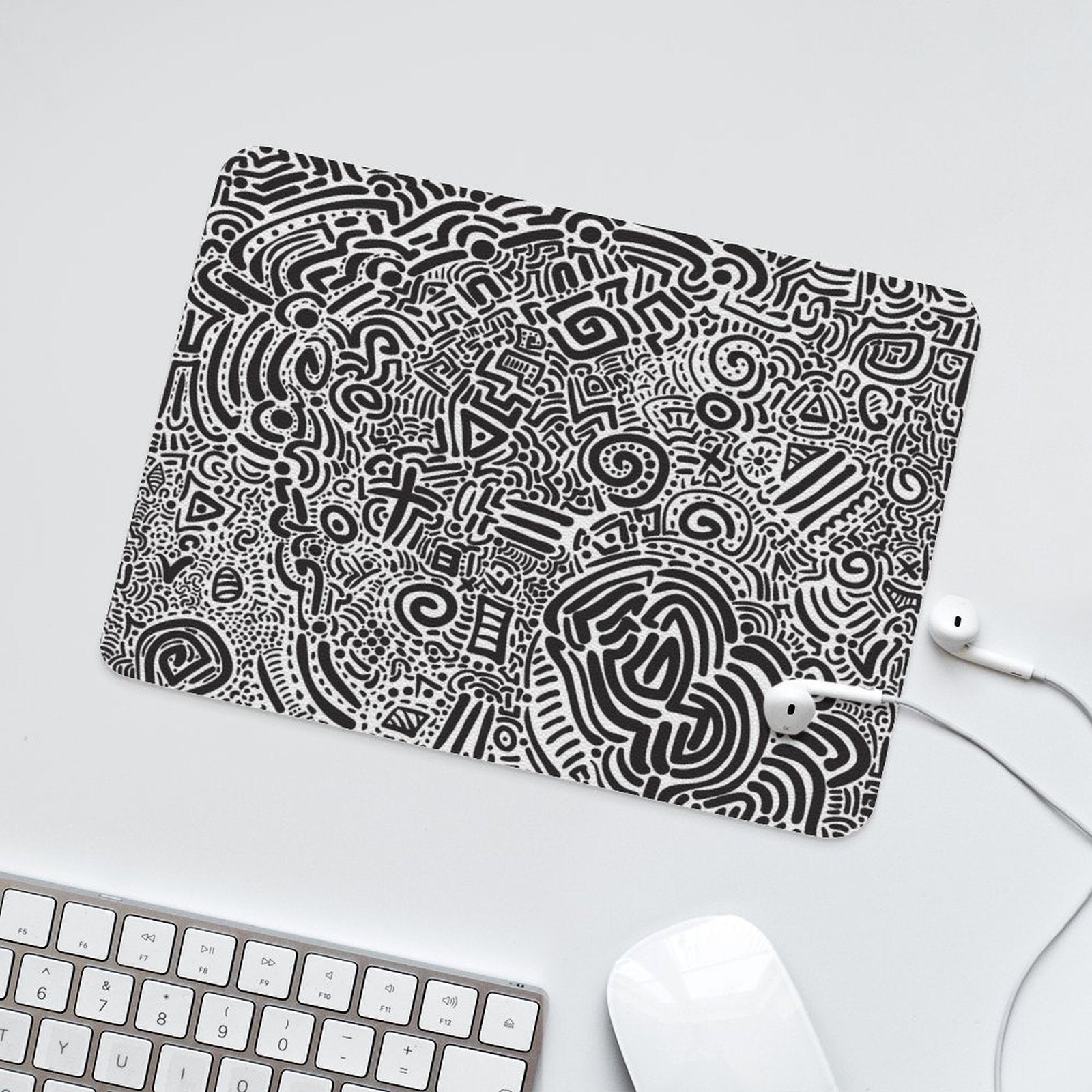Black And White - Leather Mouse Pad Leather Mouse Pad Printed Offshore