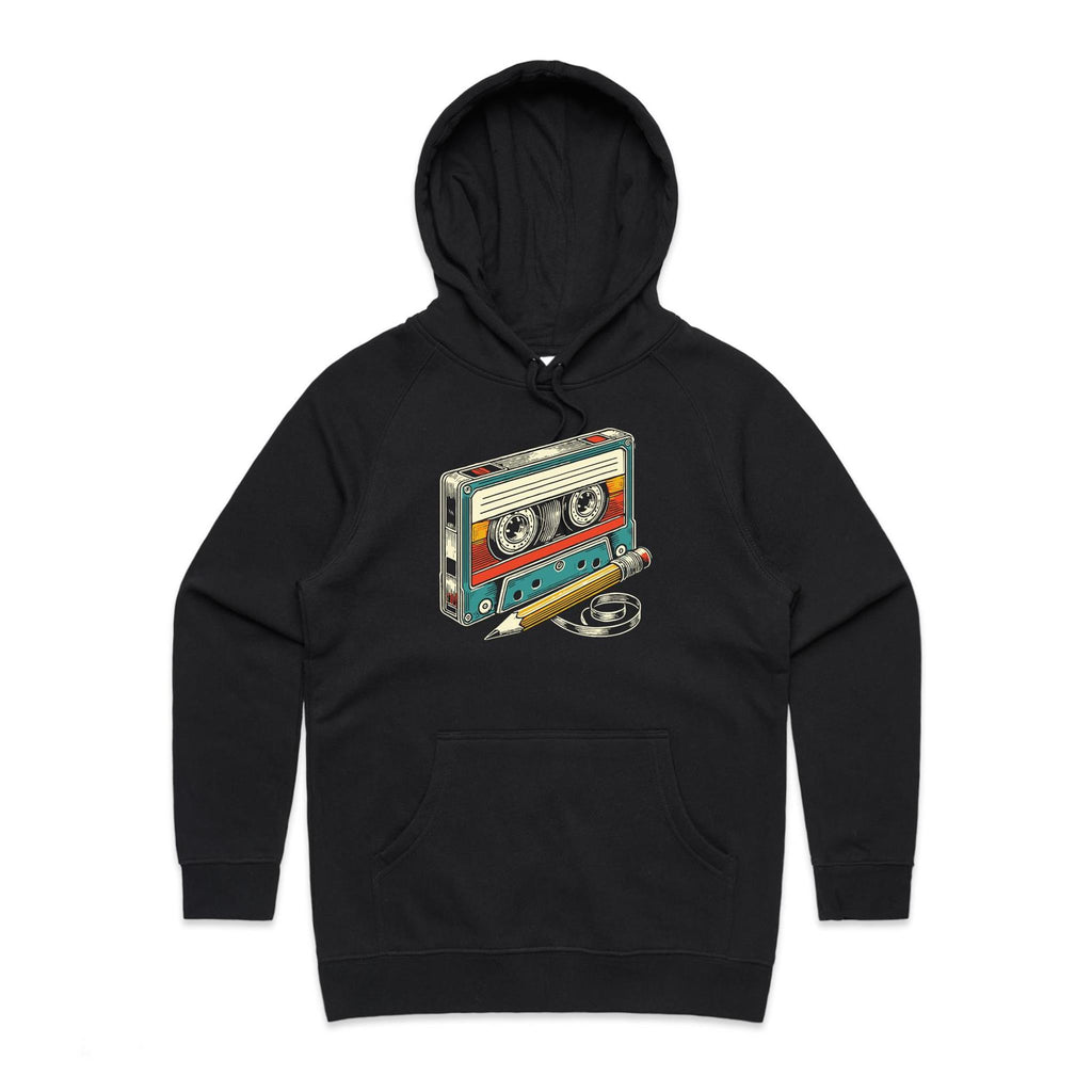 Cassette Tape And Pencil - Womens Hoodie