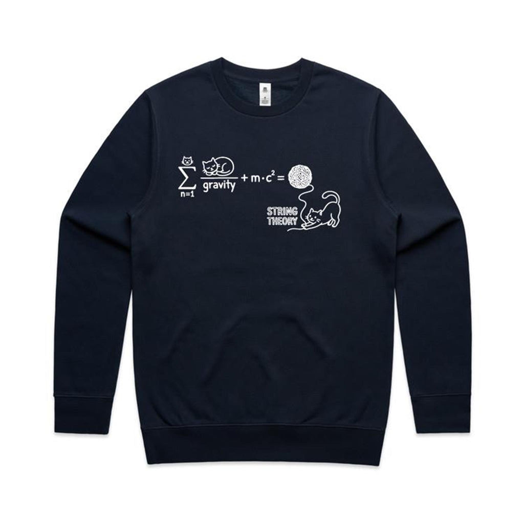 Cat String Theory Physics AS Colour Stencil Crew Sweatshirt