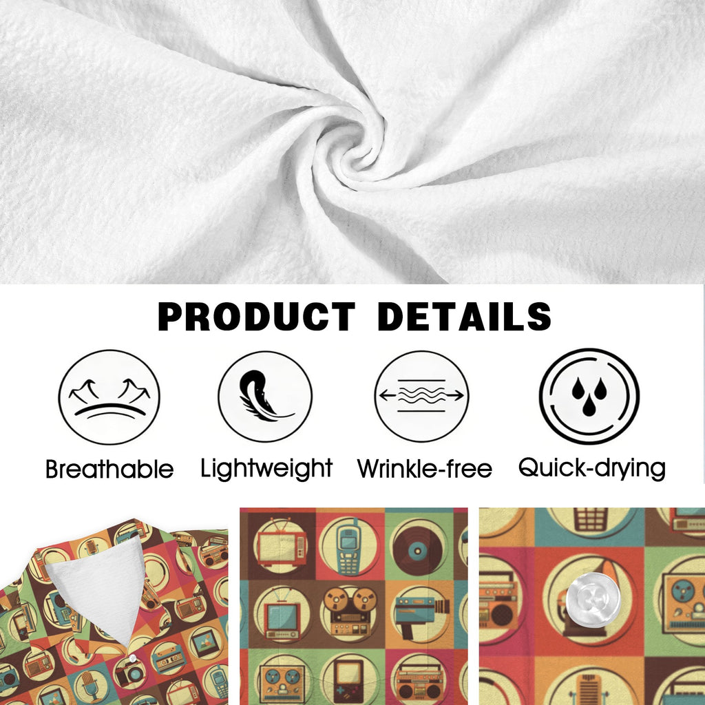 Retro Life Men's Crinkle Hawaiian Shirt