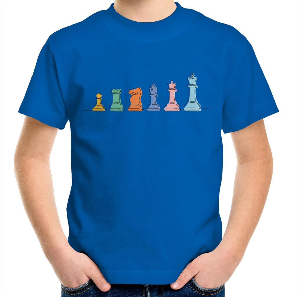 Chess - Kids Youth T-Shirt Bright Royal Kids Youth T-shirt Chess Printed In Australia