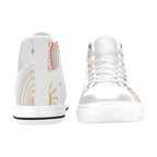 Pastel Rainbows - Kids High Top Canvas Shoes