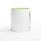 Say Aloe To My Little Friend - White 11oz Ceramic Mug with Colour Inside Colour 11oz Mug Globally Fulfilled Plants