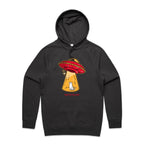 UFO, Here For The Cats - Mens Hoodie Coal Mens Hoodie animal Printed In Australia Sci Fi