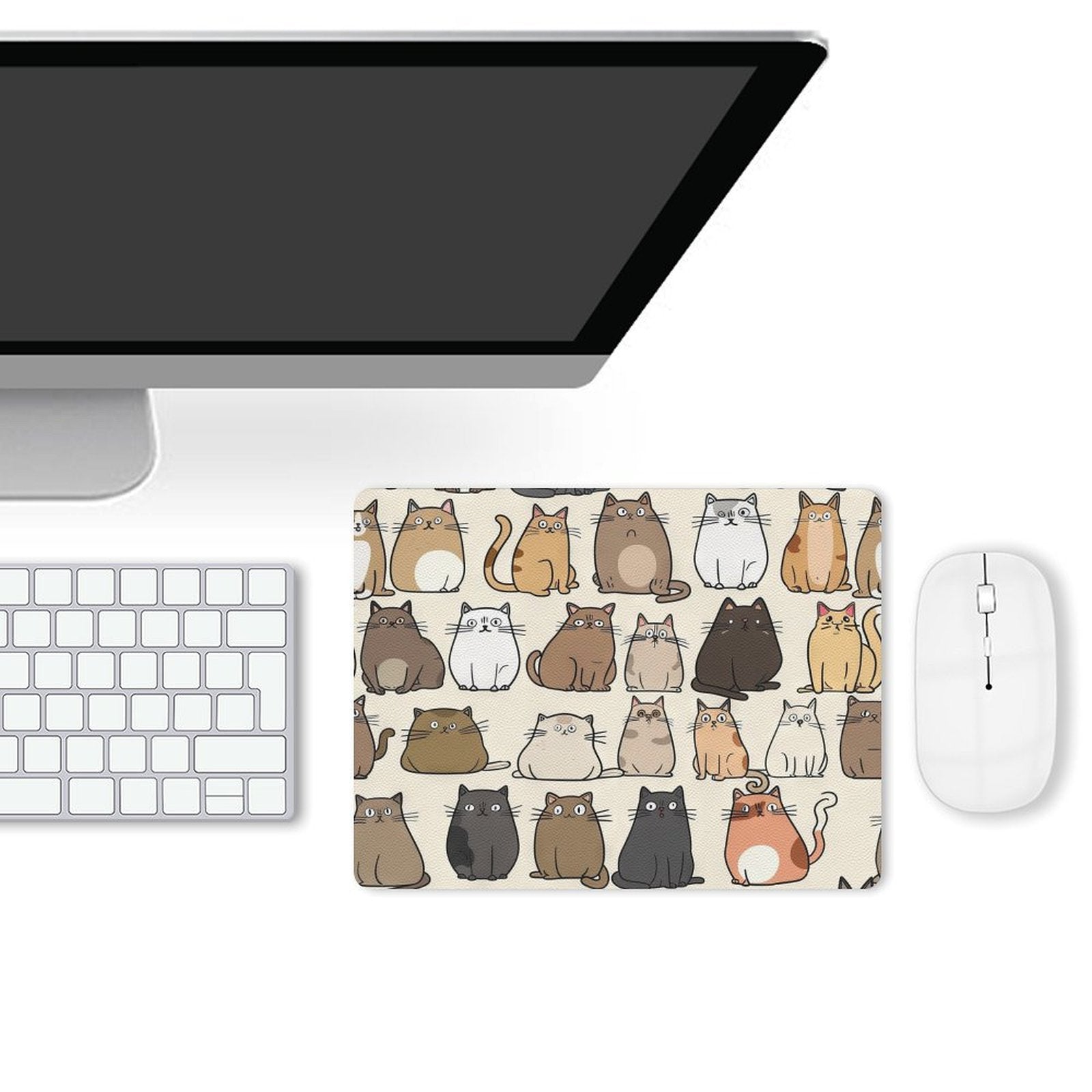 Lots Of Cats - Leather Mouse Pad Leather Mouse Pad animal Printed Offshore