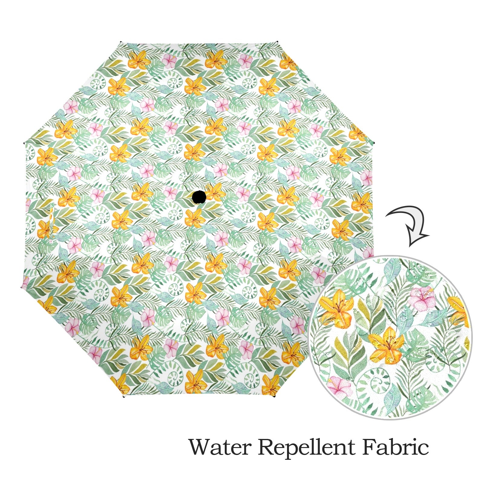 Tropical Flowers And Leaves Umbrella Umbrella Plants Printed Offshore