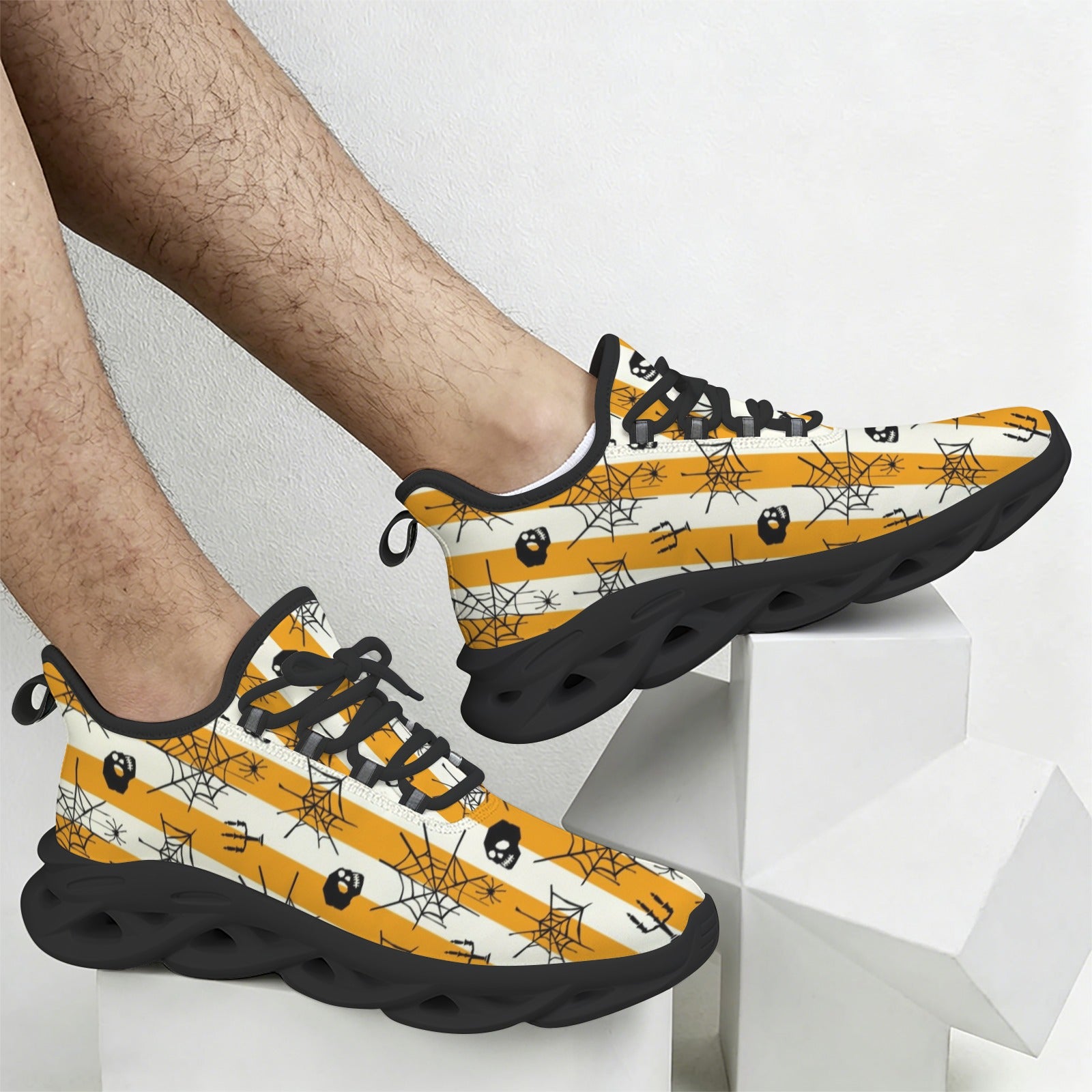 Halloween Stripes Men's Twisted Sole Sneakers