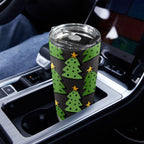 Christmas Trees - 20oz Mobile Tumbler with Lid (Black Lock) 20oz Travel Mug Christmas Printed Offshore
