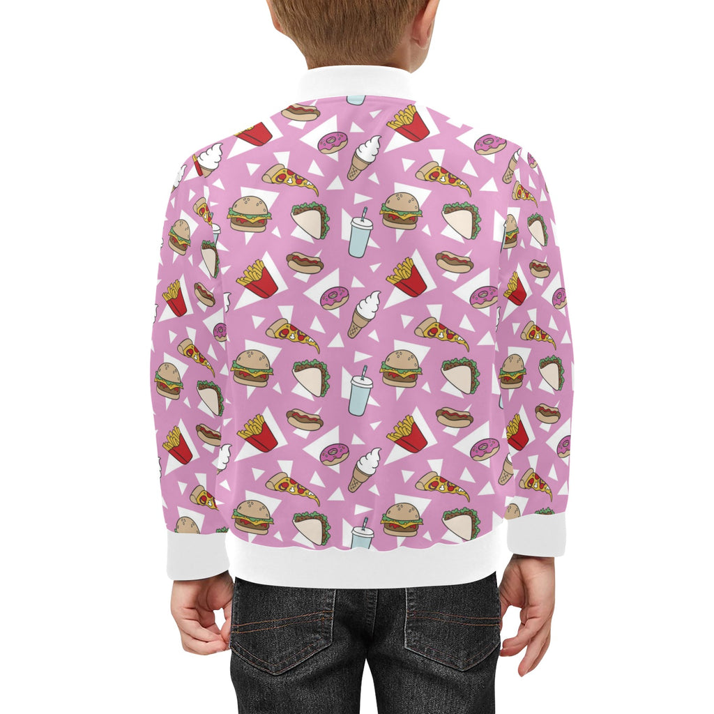 Fast Food Kids Bomber Jacket Kids Bomber Jacket Food Printed Offshore