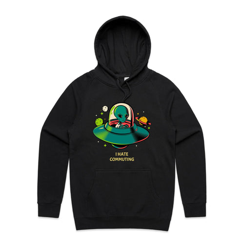 Alien Commute - Mens Hoodie Black Mens Hoodie Printed In Australia Sci Fi