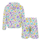 80's Grid Men's Lightweight Sun Hoodie & Shorts Set Men's Lightweight Sun Hoodie & Shorts Printed Offshore Retro