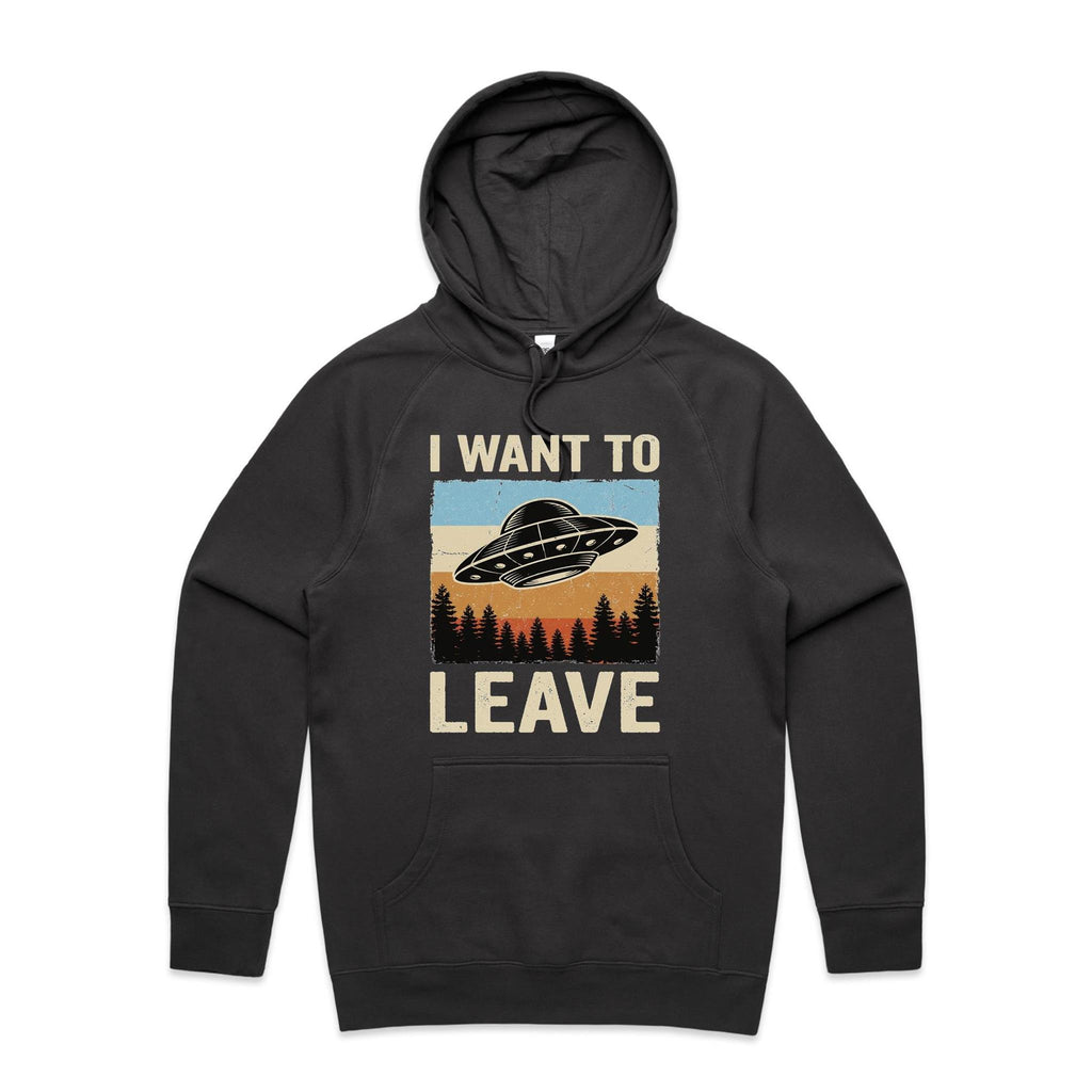 UFO I Want To Leave Men's AS Colour Hoodie