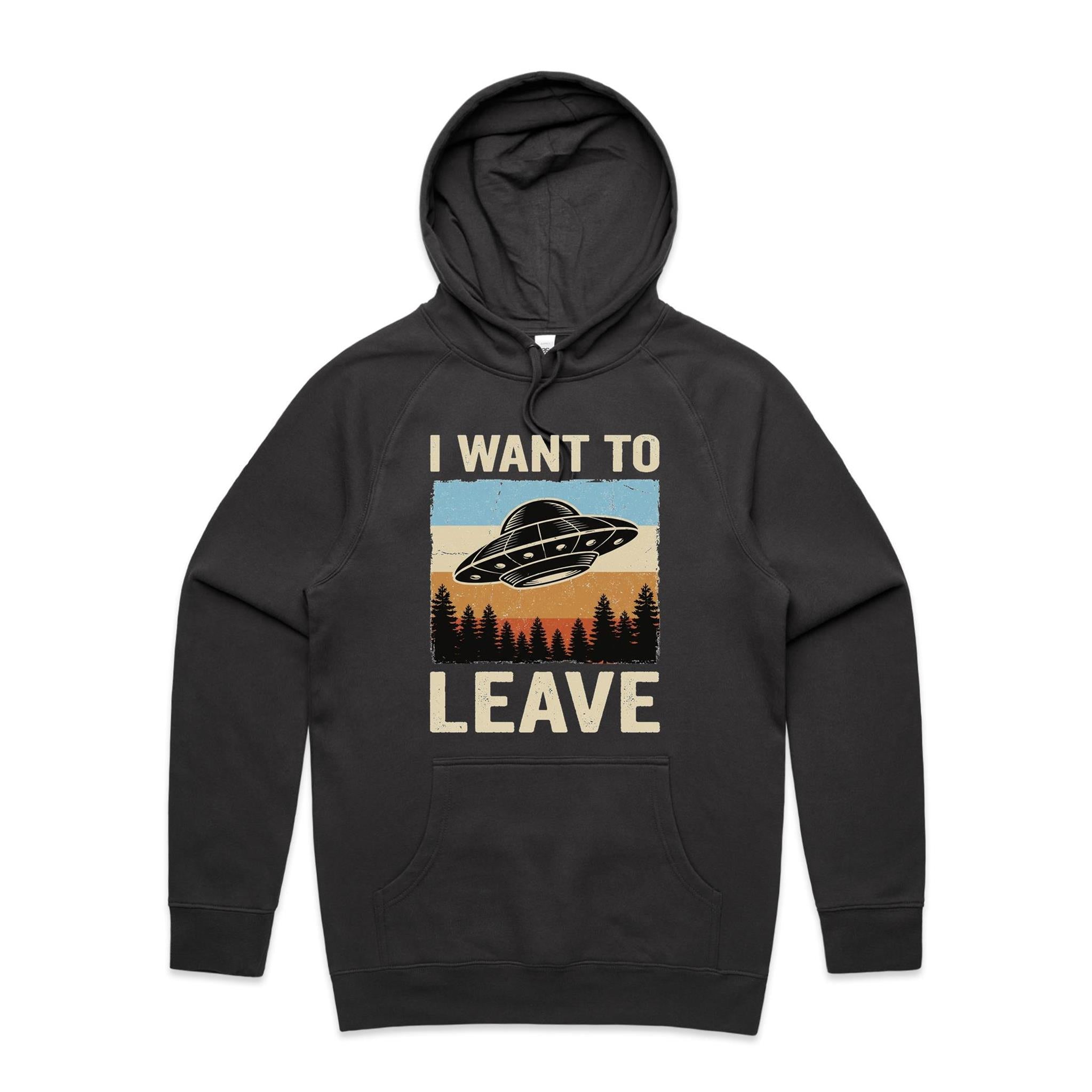 UFO I Want To Leave Men's AS Colour Hoodie
