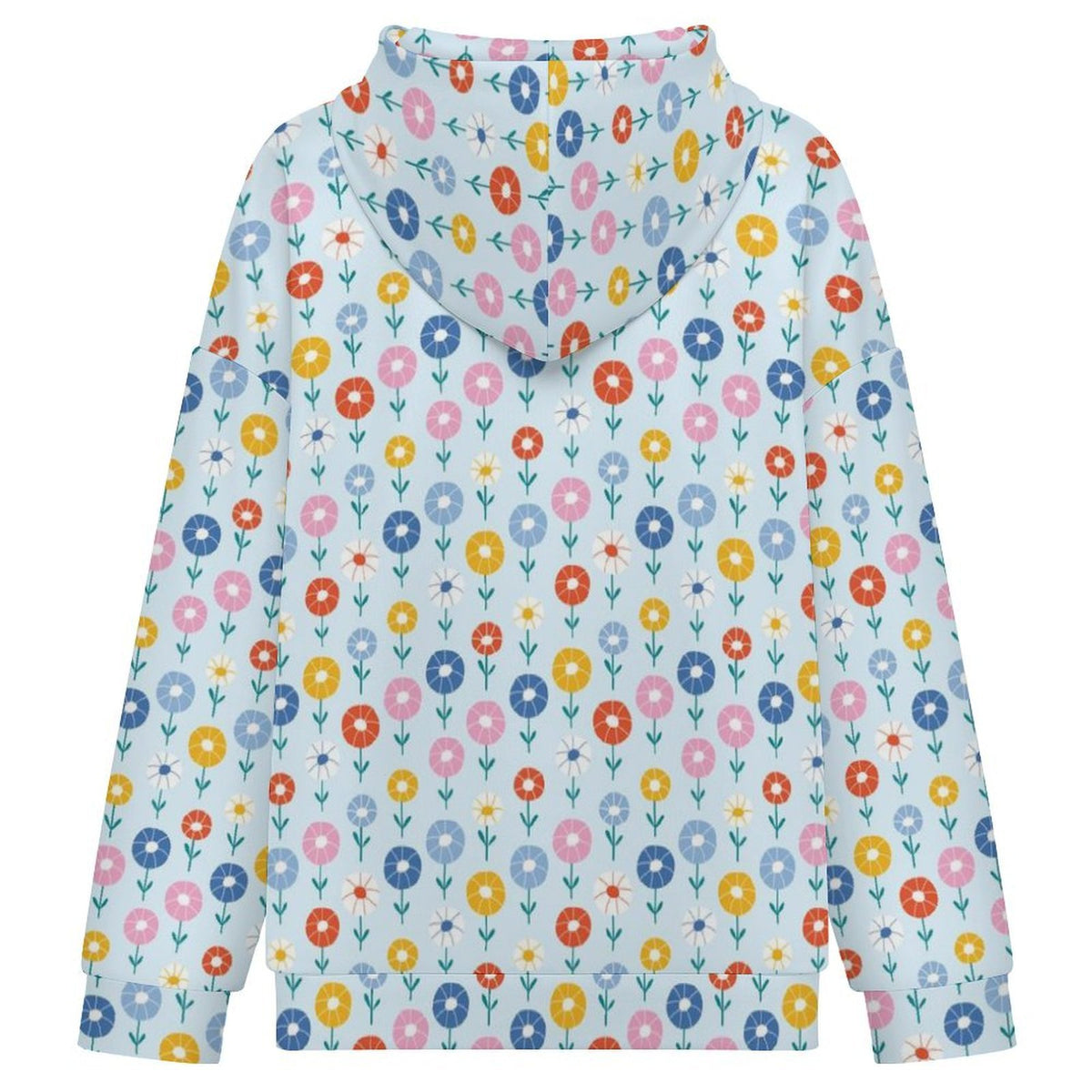 Abstract Cute Flowers Women's Full-Zip Hoodie