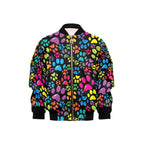 Colourful Dog Paws Kids Bomber Jacket XL Kids Bomber Jacket animal Printed Offshore