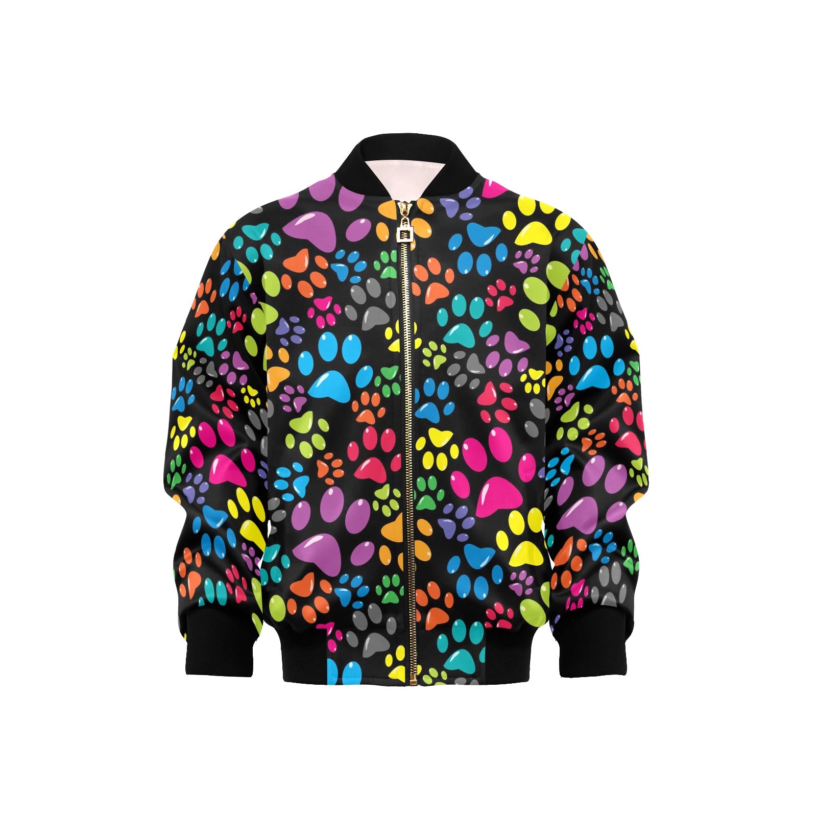 Colourful Dog Paws Kids Bomber Jacket XL Kids Bomber Jacket animal Printed Offshore